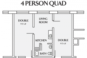 4 person quad floor plan