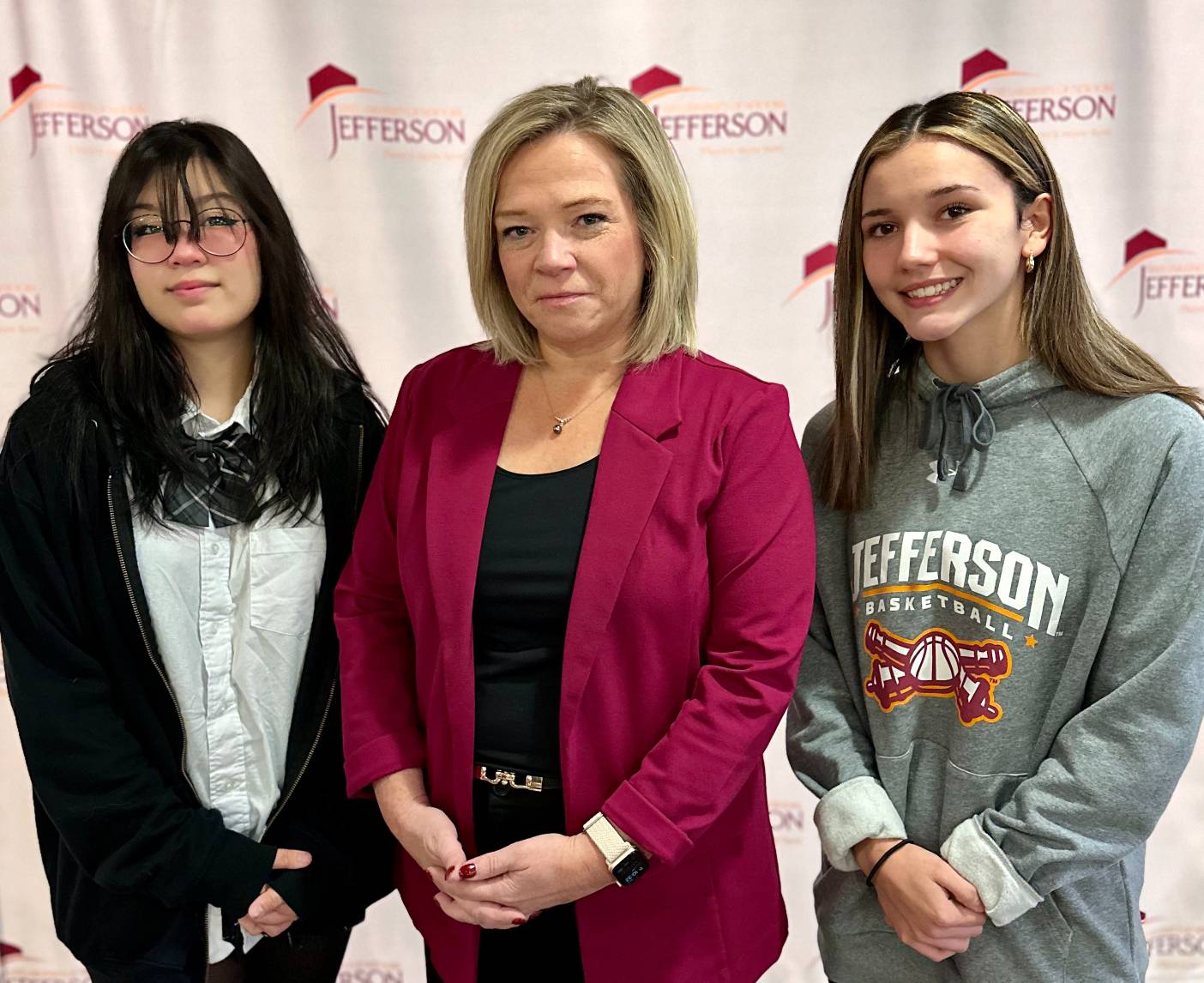 Image of Scholarship Recipients and KeyBank Watertown Branch Manager