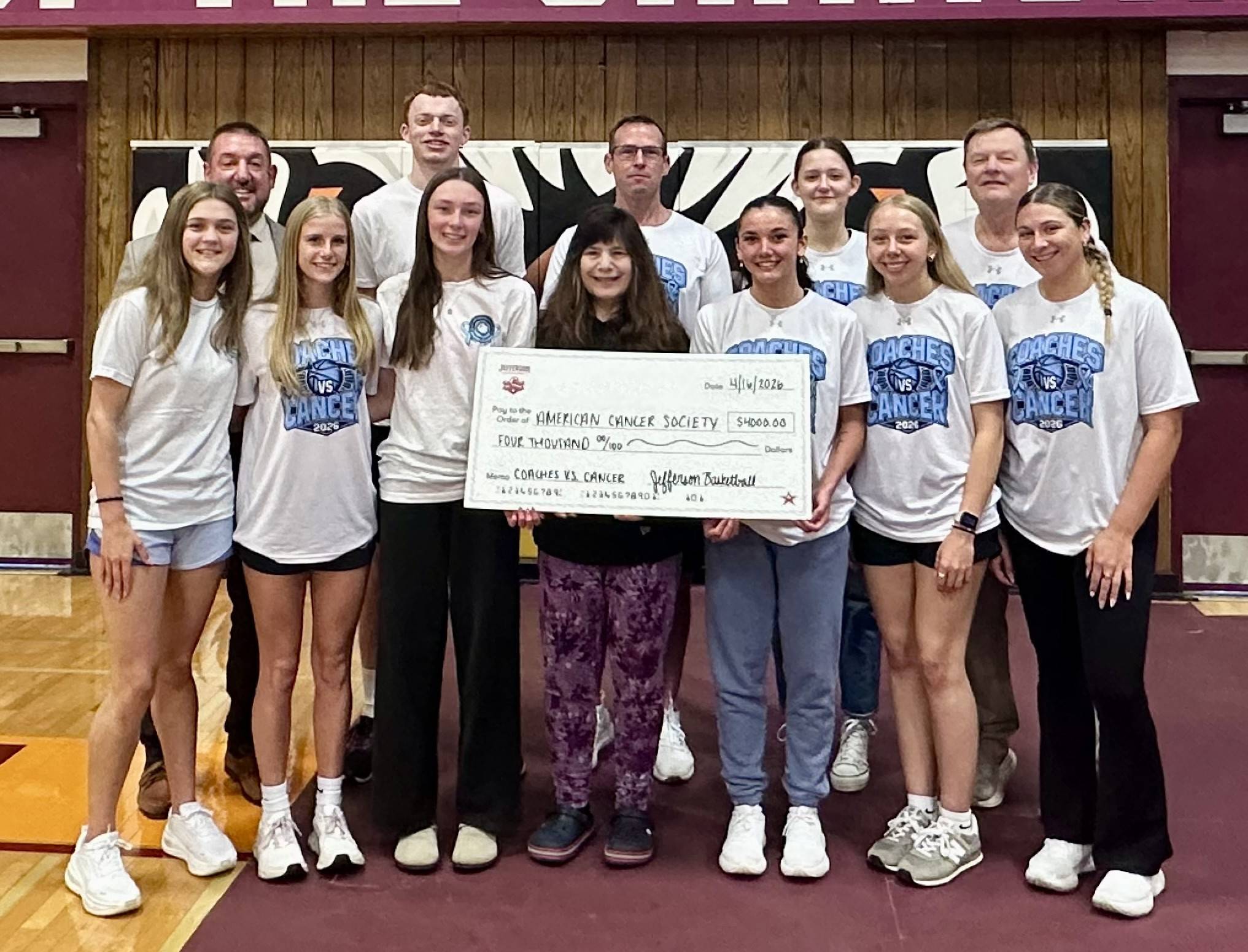 Student athletes, college president, director of athletics, and coaches