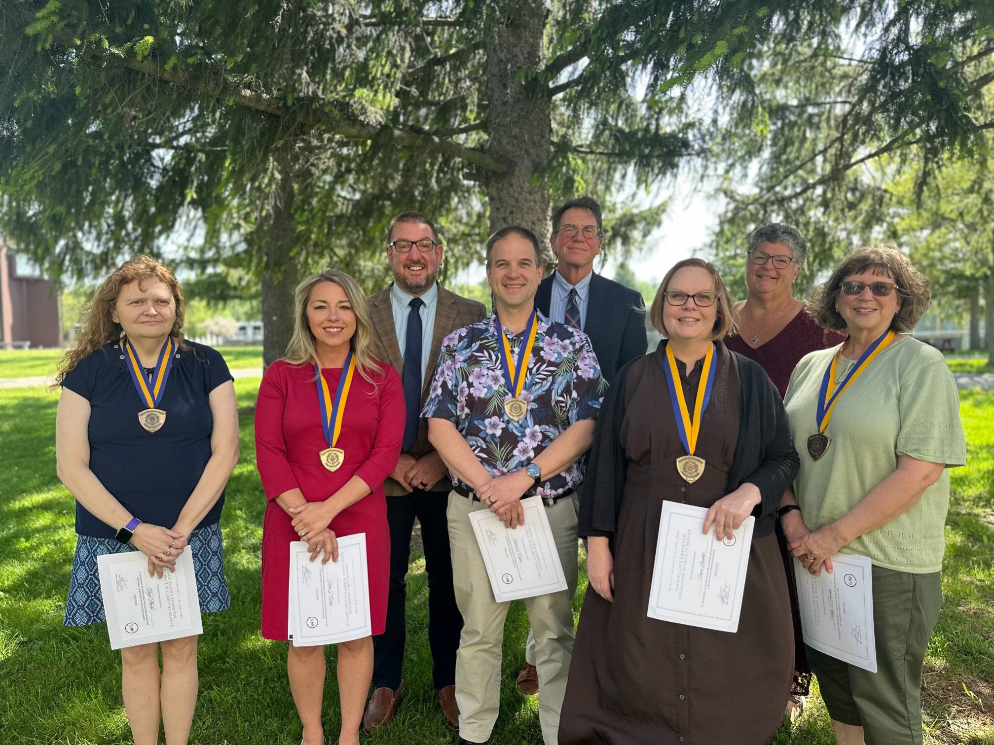 Image of Honorees, College President, and Trustees