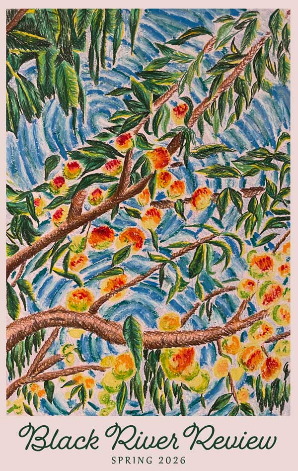 Cover Art featuring a floral theme painted with oil pastel and color pencil